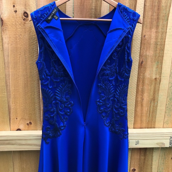 Tadashi Shoji Royal Blue Sheath Dress with Paisley Sequins Medium - Picture 9 of 12